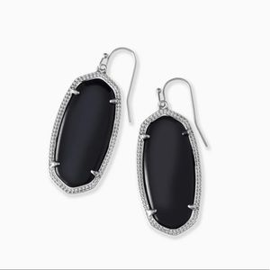 Kendra Scott Elle Silver Drop Earrings in Black